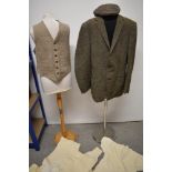 A selection of Gents vintage underwear, a blazer and a waistcoat, to include; Irish linen mesh