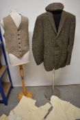 A selection of Gents vintage underwear, a blazer and a waistcoat, to include; Irish linen mesh