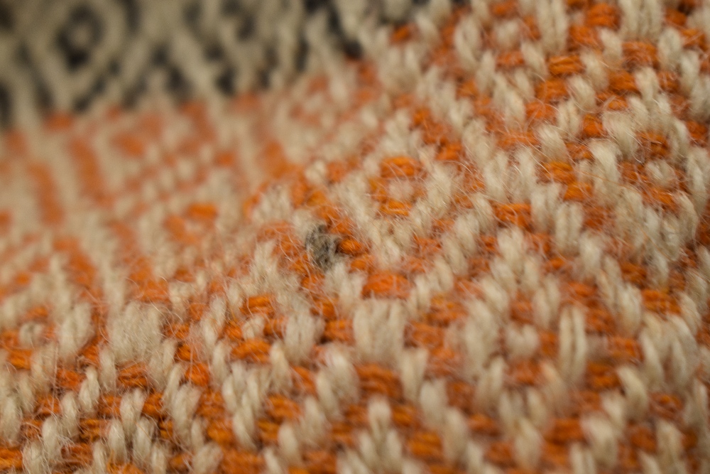 A late 1920s/1930s brightly coloured 'Goose eye' blanket, woven at the Cumbria tweed mill, (Formally - Image 6 of 7