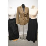 Two vintage maxi skirts, including 1960s Boucle wool Alexon skirt and Scottish made heavy Chenille