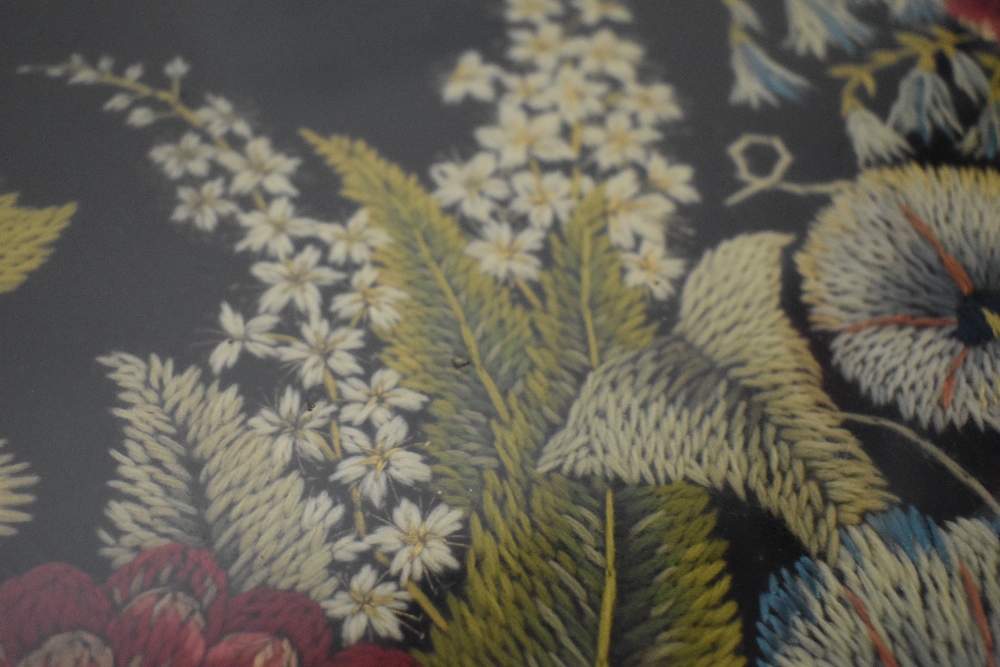 A framed and glazed Victorian panel, depicting finely detailed sprays of flowers. - Image 5 of 7