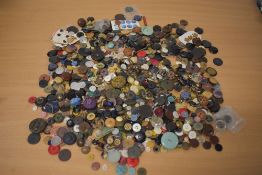 An array of vintage and antique buttons.