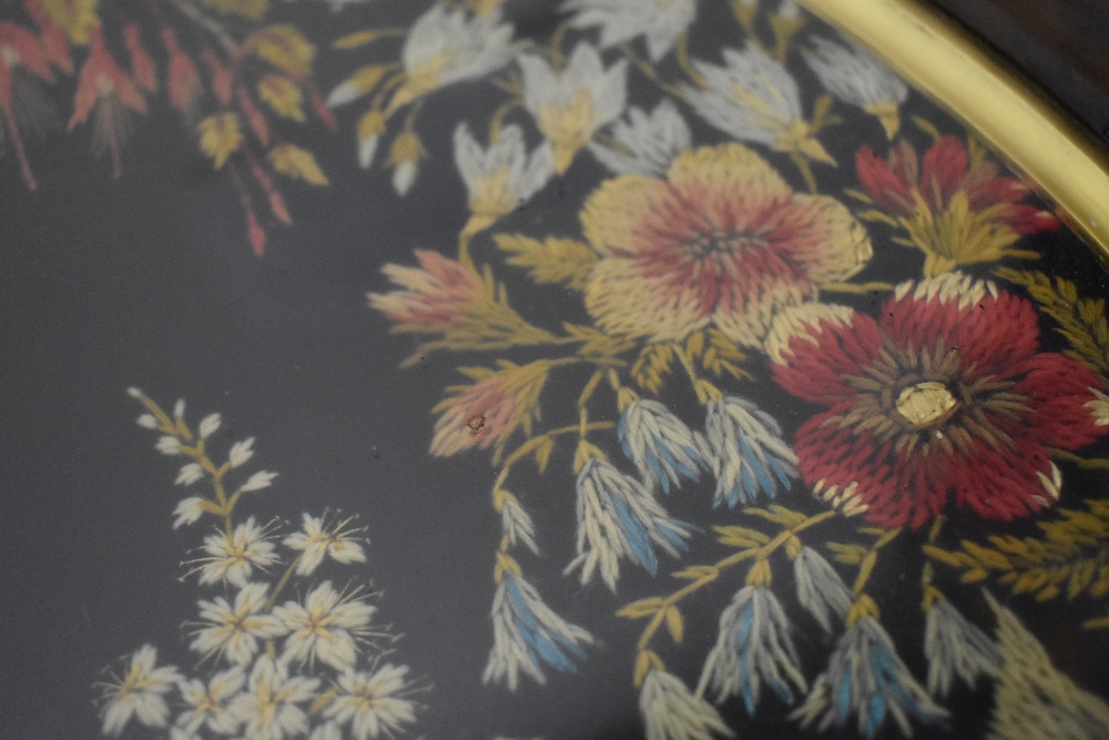 A framed and glazed Victorian panel, depicting finely detailed sprays of flowers. - Image 6 of 7