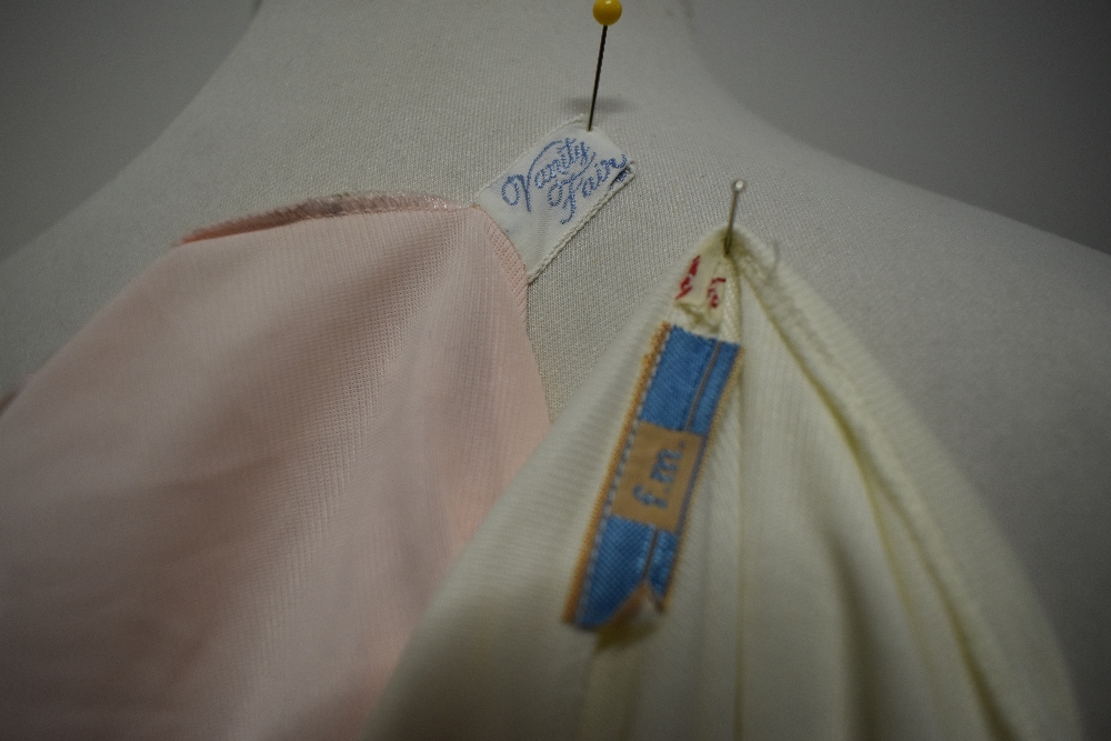 A 1950s pink rayon nightdress with nylon detail to bust, a 1950s pale pink embroidered nylon - Image 12 of 12