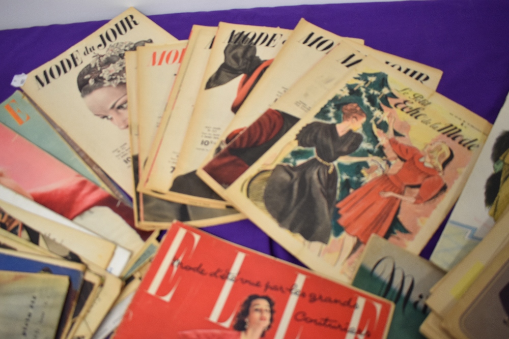 A selection of vintage magazines and ephemera, of fashion interest, including Mode Du jour, Elle and - Image 2 of 7