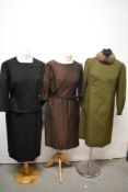 Three vintage 1960s shift dresses in large sizes.