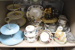 A vintage Gaydon Melemex two-tier cakestand, sold together with a selection of mixed ceramics,