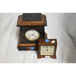 Two early to mid 20th century mantel clocks, including Armstrong's Manchester Elliot clock with Burr