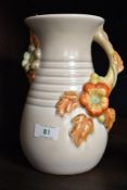 A Clarice Cliff 'My Flower Garden' patterned jug, with impressed 907 mark to the base, measuring