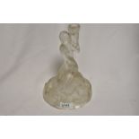 An Art Deco moulded glass lamp base in the style of Lalique, depicting nude maiden on rocks