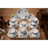 A selection of Queen Anne bone china and Royal Vale bone china floral patterned teawares, of