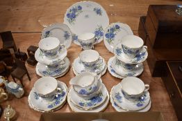 A selection of Queen Anne bone china and Royal Vale bone china floral patterned teawares, of