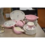 A group of 1950's J&G Meakin 'Innocence' pattern tea and dinner wares, with stylish pink and