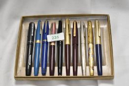 Ten fountain pens including Sheaffer, Platignum, Conway Stewart etc spares or repairs