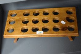 A vintage pine egg rack, measuring 13cm x 40cm x 19cm