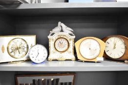 Five vintage 20th Century mantel and alarm clocks, by Bentima, Smiths, Metamec, and to include an