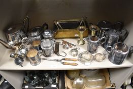 A variety of vintage and antique flat ware etc, including plated items , cutlery, teapots and