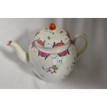 A late 18th/ early 19th century teapot, having hand painted motifs and floral sprigs.