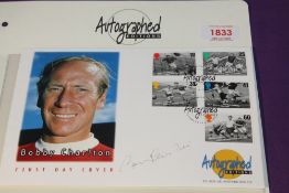 GB 1996 EUROPEAN FOOTBALL CHAMPIONSHIPS, SIGNED IN INK BY SIR BOBBY CHARLTON ILL FDC Set of 5 from