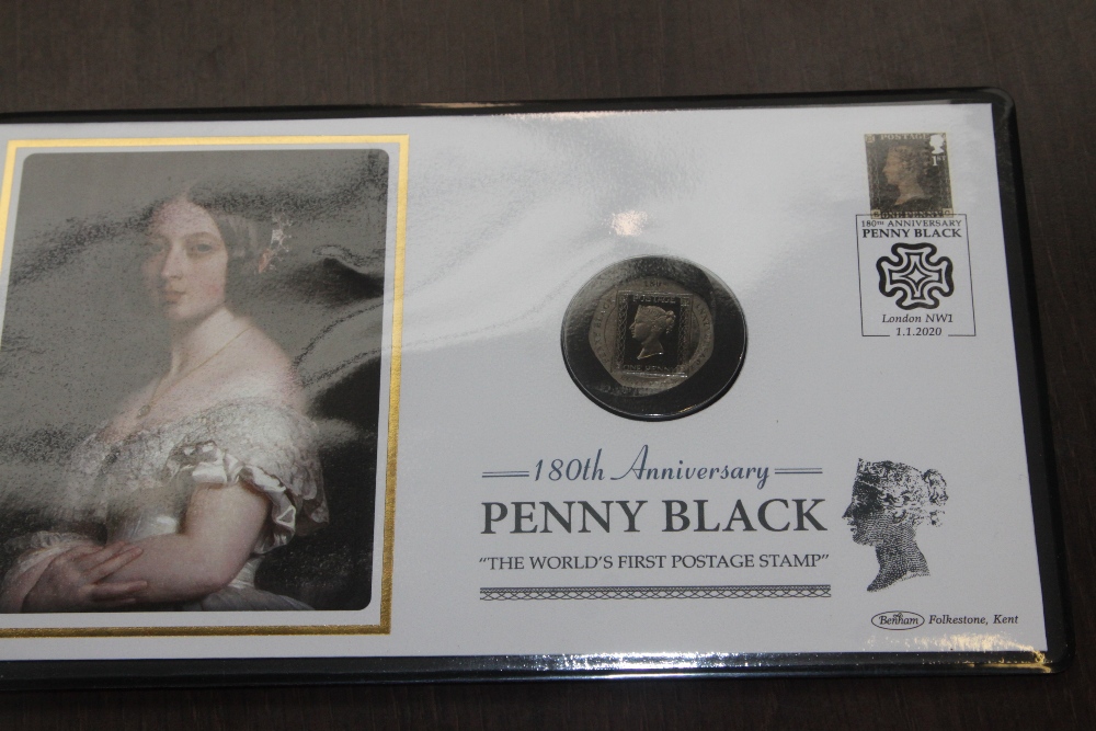 GB 2020 180th ANN OF PENNY BLACK NUMISMATIC COVER WITH SILVER 50p