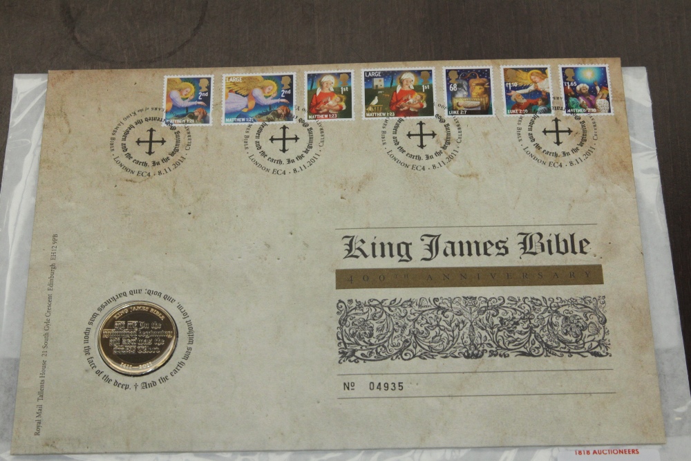GB 2011 CHRISTMAS ISSUE NUMISMATIC FIRST DAY COVER, WITH KING JAMES £2