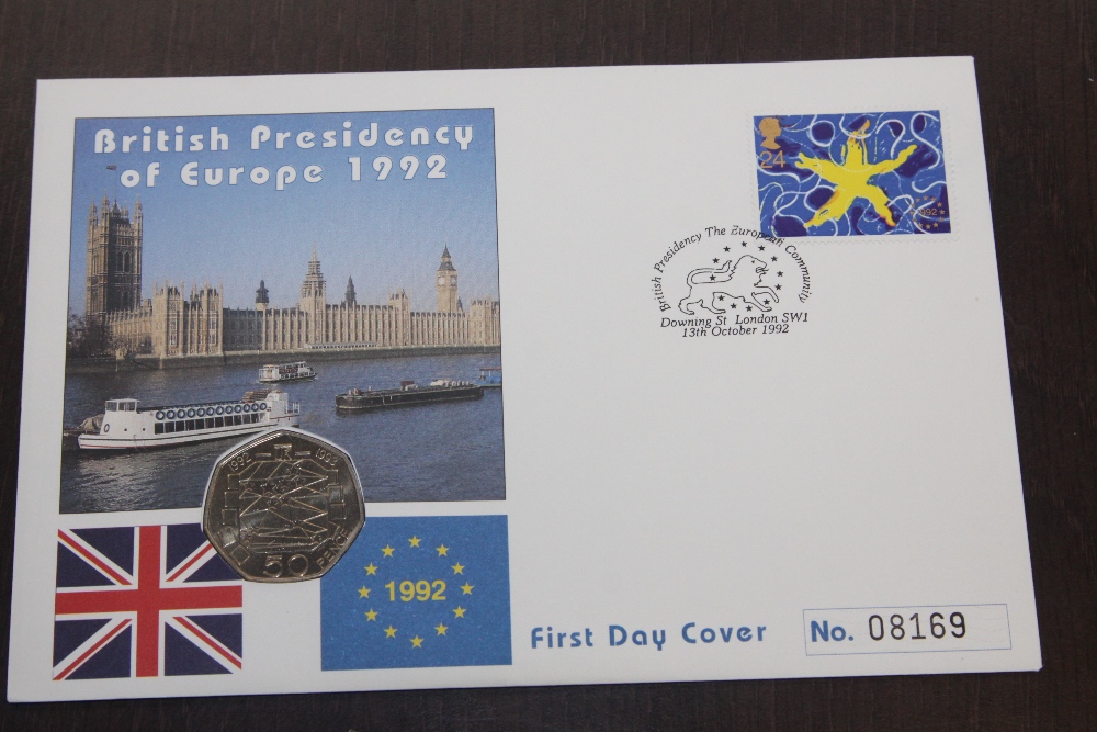 GB 1992 BRITISH PRESIDENCY OF EU 50P NUMISMATIC FIRST DAY COVER
