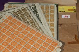 GERMANY, 1920's INFLATIONALS, COLLECTION OF c.12 HALF SHEETS, WITH MARGINS Folder with range of