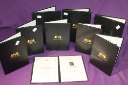 9 x HARRINGTON & BYRNE FOLDERS WITH VARIOUS ISSUES, INC 1840 1d BLACK, 1948 RSW 9 Harrington & Byrne