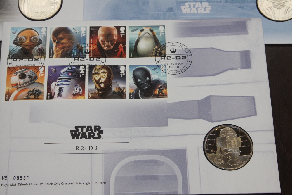 GB 2017/9 4 x STAR WARS MEDALLIC FIRST DAY COVERS - Image 2 of 5