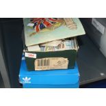 COLLECTION OF CIGARETTE CARDS, HOUSED IN TWO OLD SHOE BOXES Two old shoe boxes, along with loose