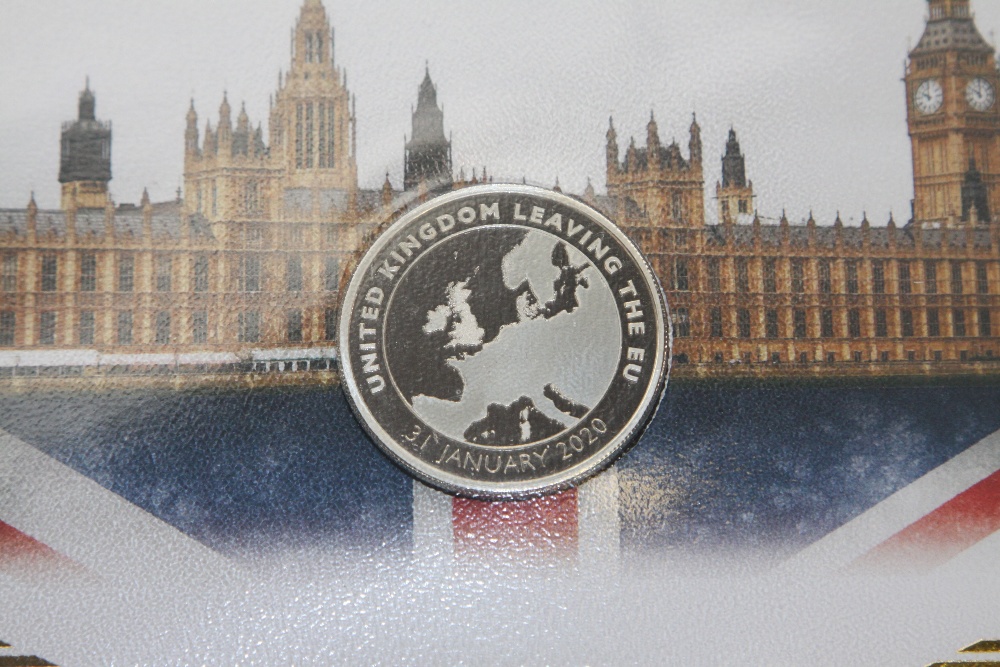 GB 2020 BREXIT SOLID SILVER PIEDFORT PROOF NUMISMATIC COVER - Image 2 of 3