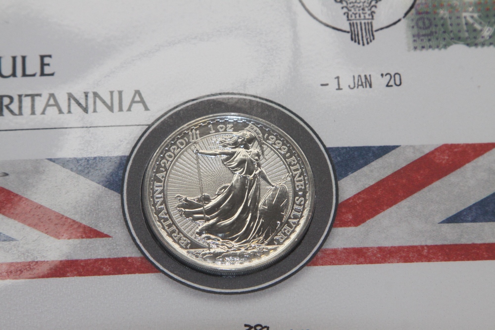 GB, 2020 £10 BRITANNIA NUMISMATIC COIN COVER WITH 1oz SILVER BRITANNIA - Image 2 of 3