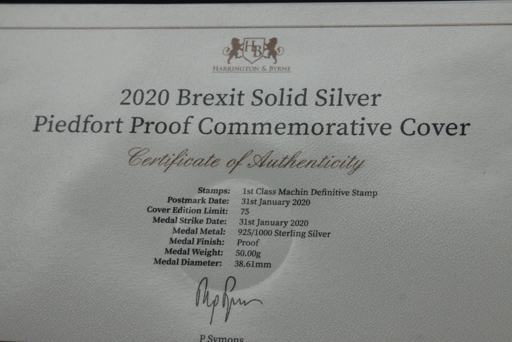 GB 2020 BREXIT SOLID SILVER PIEDFORT PROOF NUMISMATIC COVER - Image 3 of 3