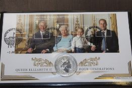 GB, 2020 FOUR GENERATIONS, NUMISMATIC 1oz SILVER COIN COVER