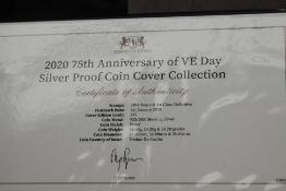 2020 75th ANN OF VE DAY, WITH TRIO OF SILVER PROOF COINS FROM TRISTAN DA CUNHA