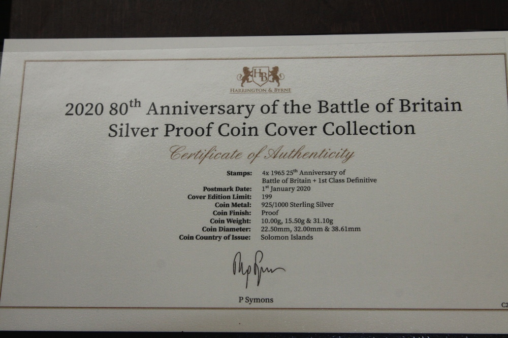 2020 80TH ANN OF BATTLE OF BRITAIN, WITH TRIO OF SILVER PROOF COINS FROM SOLOMON ISLANDS