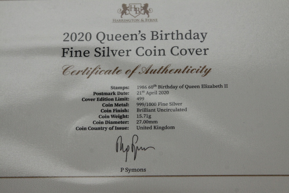 GB 2020 QUEENS BIRTHDAY NUMISMATIC COVER WITH 1/2oz FINE SILVER COIN - Image 3 of 3