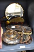 A 1940s/50s faux tortoiseshell dressing table set and other similar items, to include two
