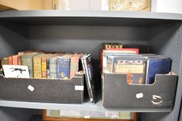 Literature - Two boxes of antiquarian, leather bound, and other books, 'Two Girls - The Story of
