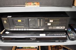 A Technics cassette deck and Panasonic dvd recorder with remote