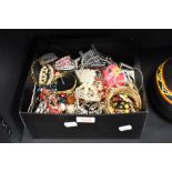 A box of mixed modern costume jewellery, to include items which are new with tags, perfect for