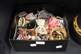 A box of mixed modern costume jewellery, to include items which are new with tags, perfect for