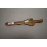 An interesting primitive soft wood knitting stick, 25cm long