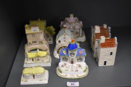 Ten porcelain cottage ware ornaments, by Coalport and other makers