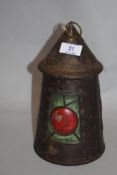 An early 20th Century Huntley & Palmers novelty biscuit tin, in the form of a lantern, the underside