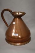 A 19th Century copper 1 gallon measure, measuring 26cm tall