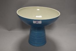 A mid-20th Century Beswick pottery turquoise footed bowl, measuring 18cm tall