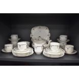 A selection of Paragon tableware decorated with a monochrome coloured pattern