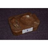 A Robert Thompson of Kilburn Mouseman oak ash tray, measuring 10cm long