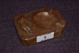 A Robert Thompson of Kilburn Mouseman oak ash tray, measuring 10cm long